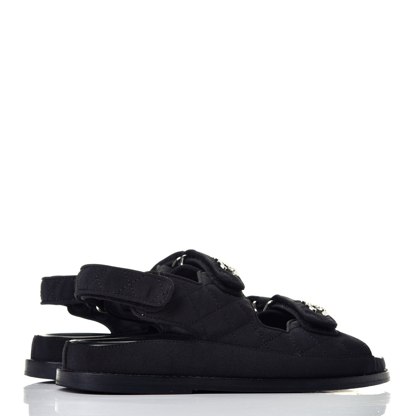Fabric Velcro Dad Sandals 39 Black