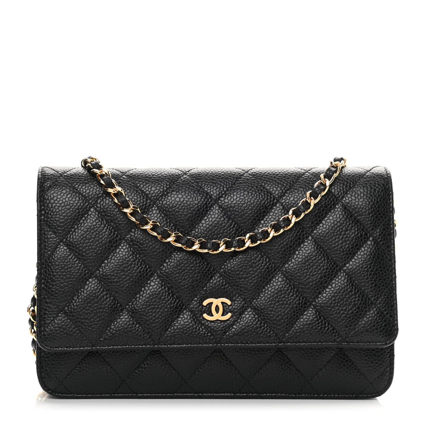 Caviar Quilted Wallet On Chain WOC Black