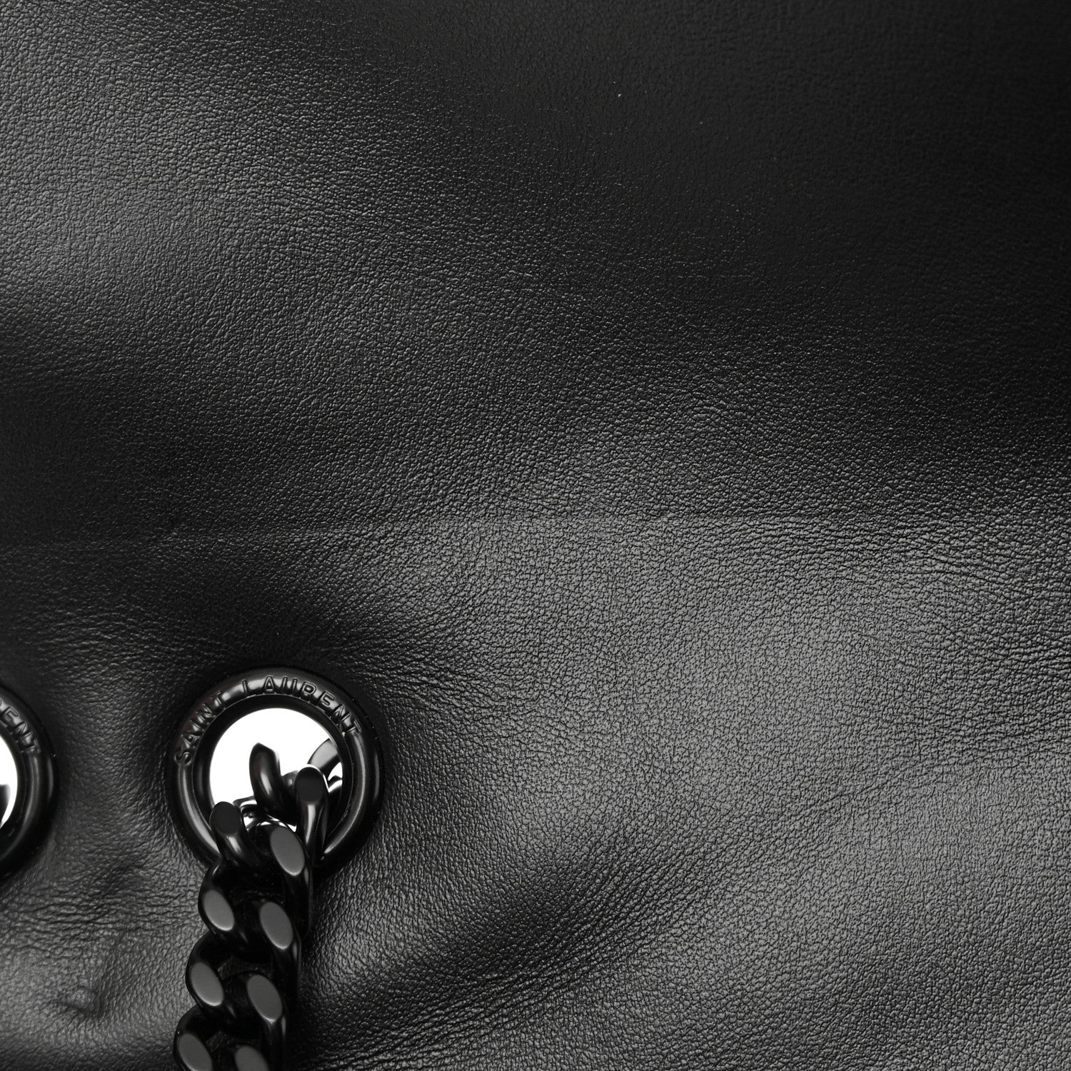 Saint Laurent Calfskin Y Quilted Monogram Monochrome Large Loulou Chain Satchel Black 11 of 17