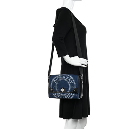 Burberry Denim Medium Print Note Crossbody Bag Blue 2 of 11