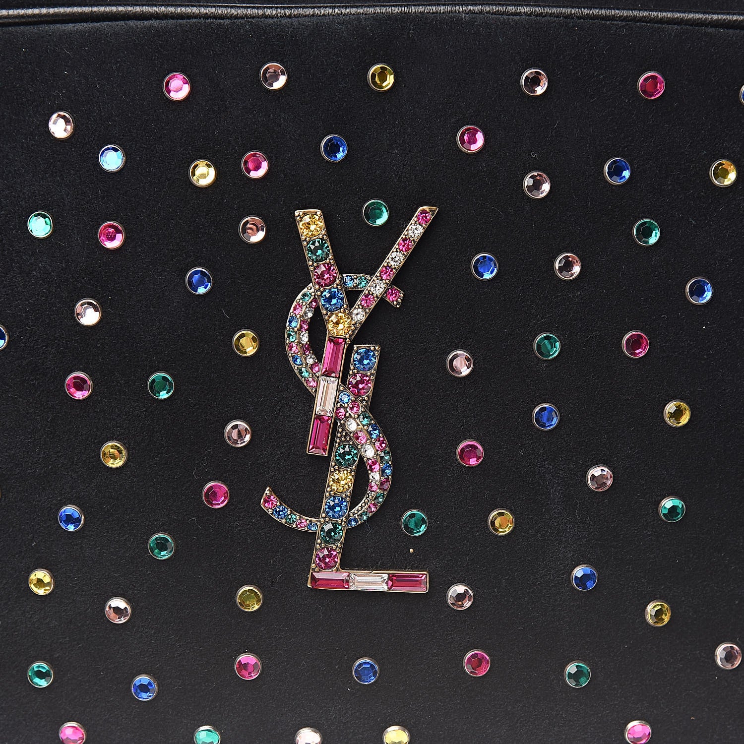 Saint Laurent Suede Crystal Camera Bag Black 10 of 10