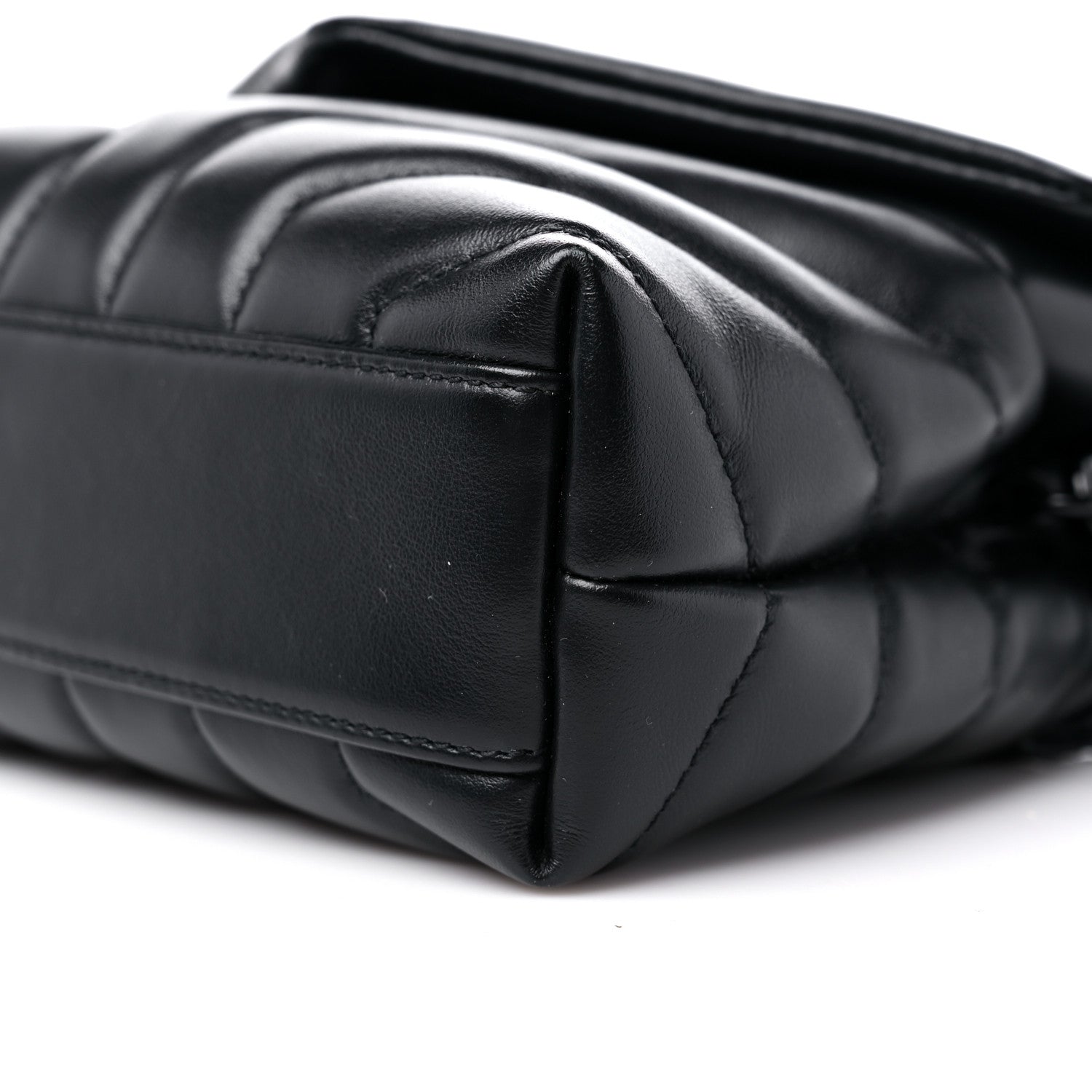 Saint Laurent Calfskin Y Quilted Monogram Monochrome Toy Loulou Crossbody Bag Black 10 of 11