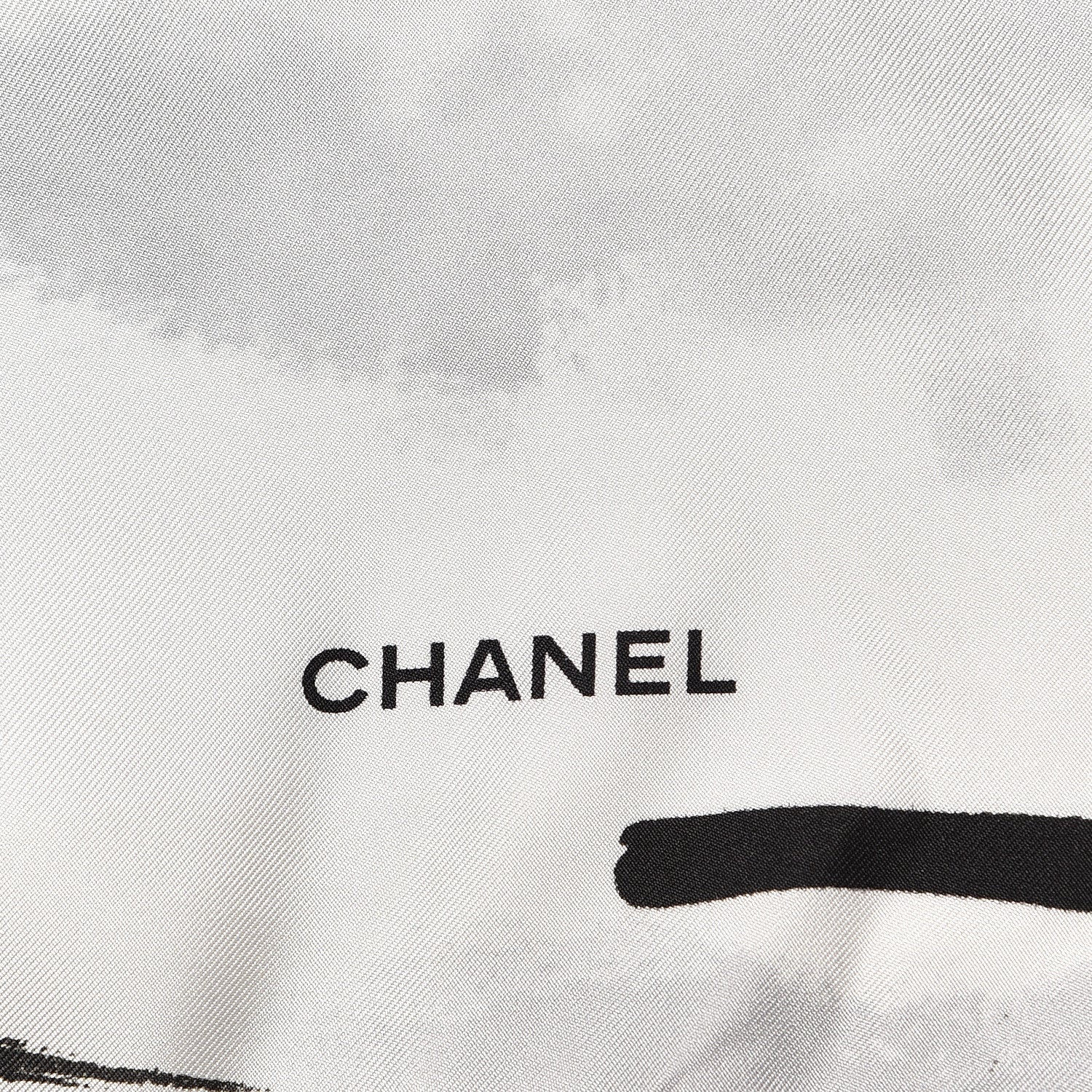 Chanel Silk 31 Rue Cambon Scarf Black White 4 of 4