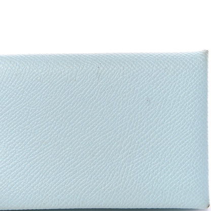 Hermes Epsom Calvi Card Case Bleu Zephyr 10 of 11