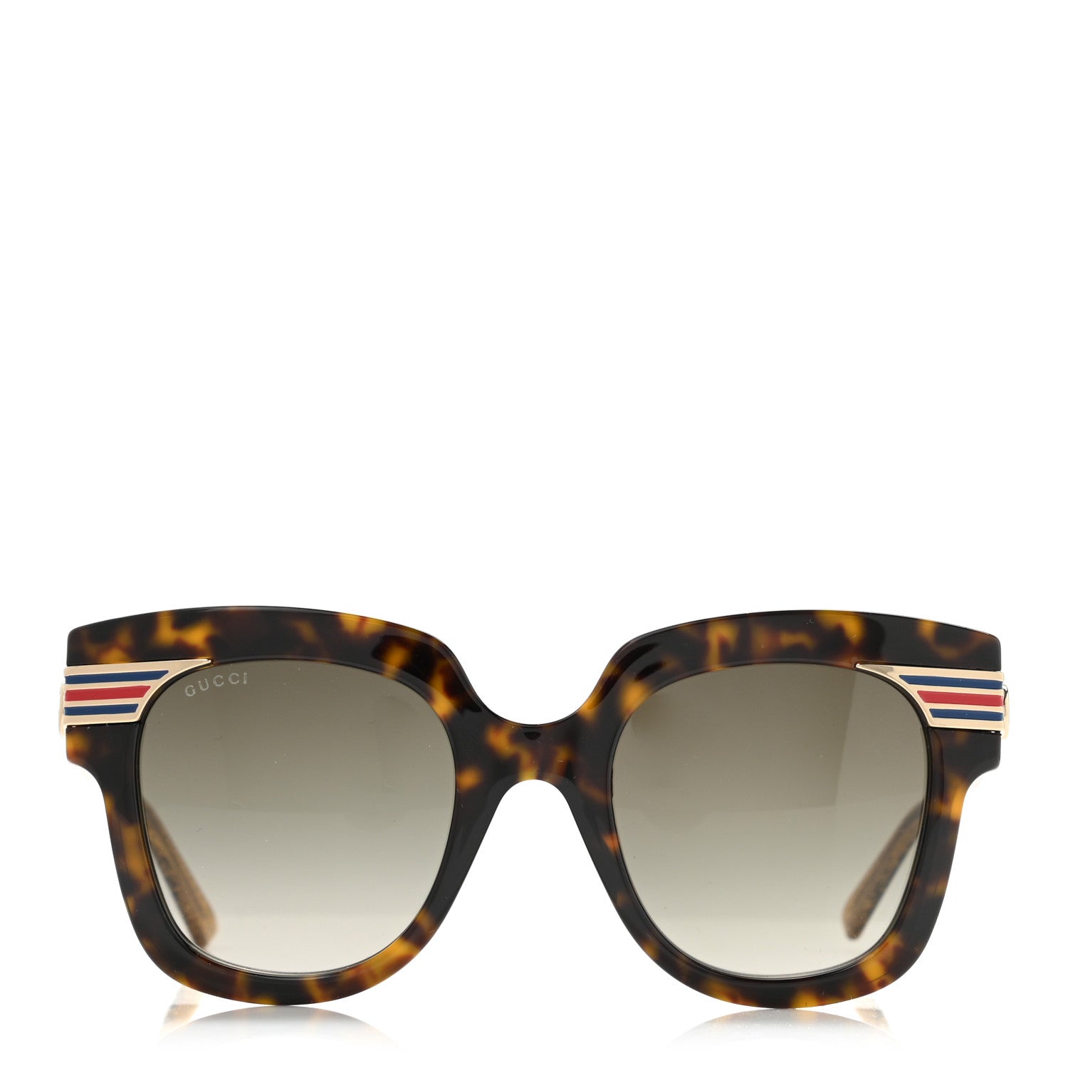 Gucci Acetate Square Frame Web Sunglasses GG0281S Havana 2 of 7