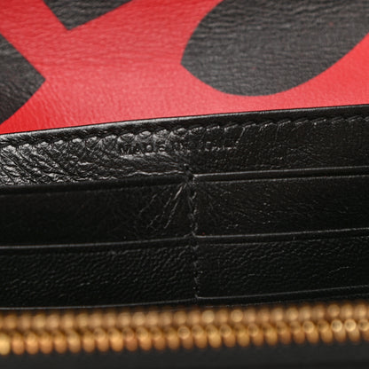 Saint Laurent Nappa Big Hearts Large Marquage Flap Wallet Black Red 7 of 7