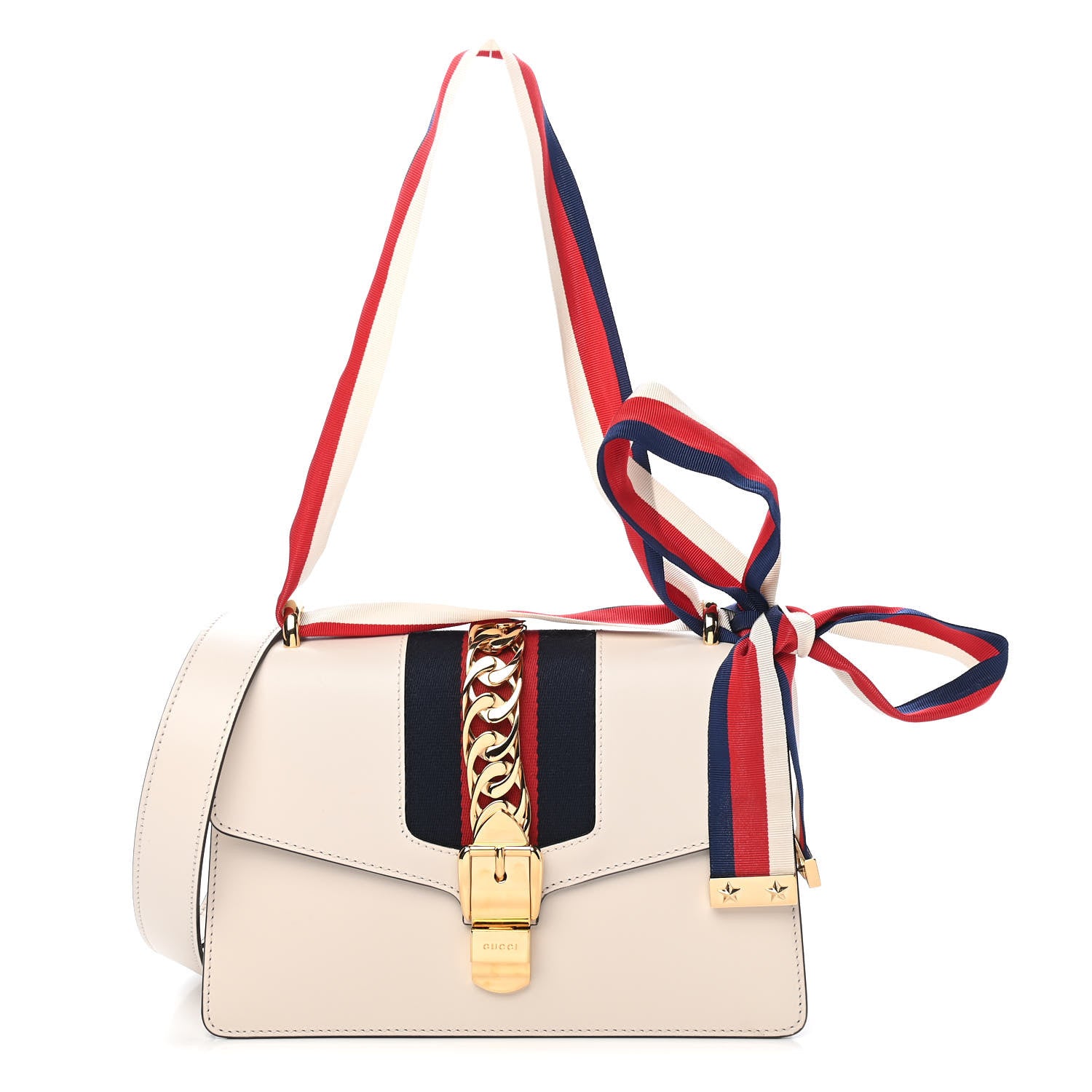 Gucci Calfskin Small Sylvie Shoulder Bag Off White 1 of 9