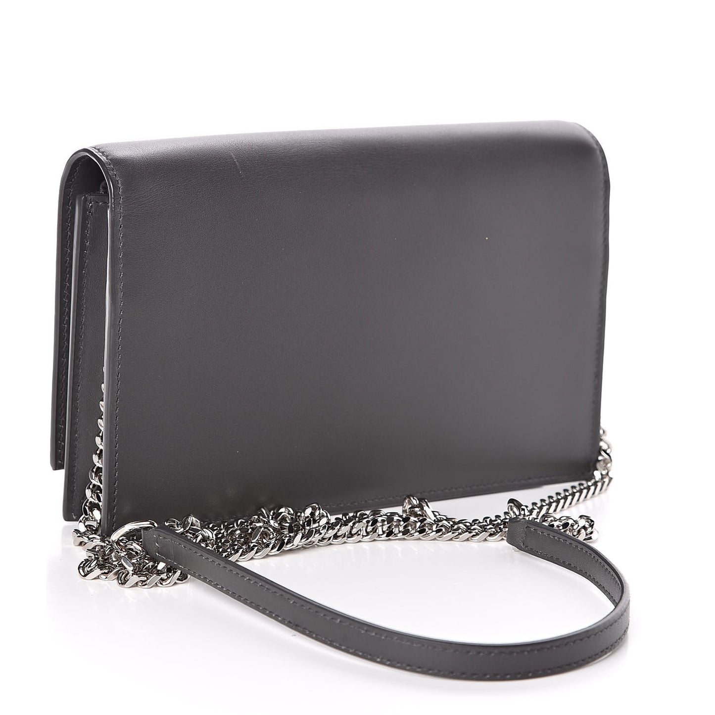 Smooth Calfskin Classic Monogram Kate Tassel Chain Wallet Asphalt