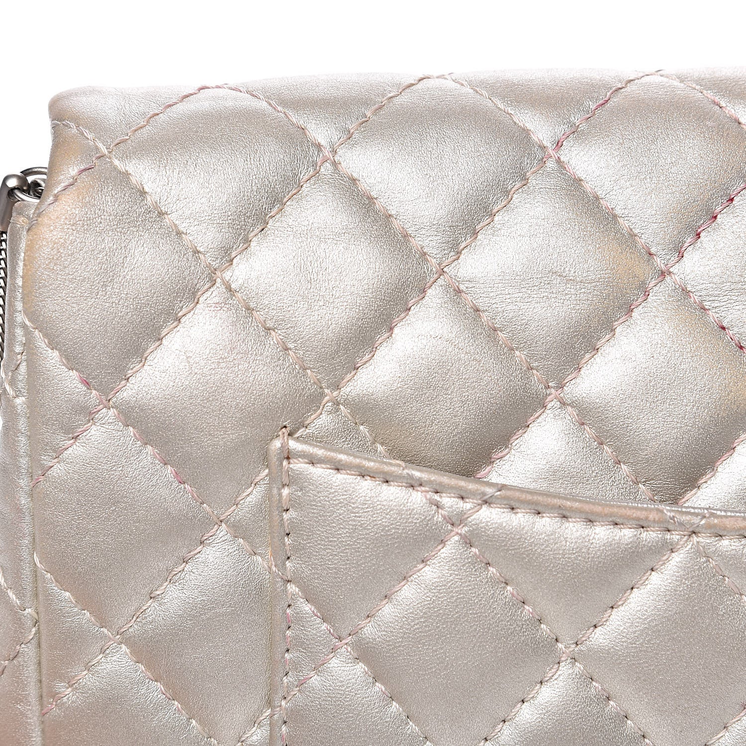 Chanel Metallic Calfskin Quilted 2.55 Reissue Clutch Silver 12 of 25