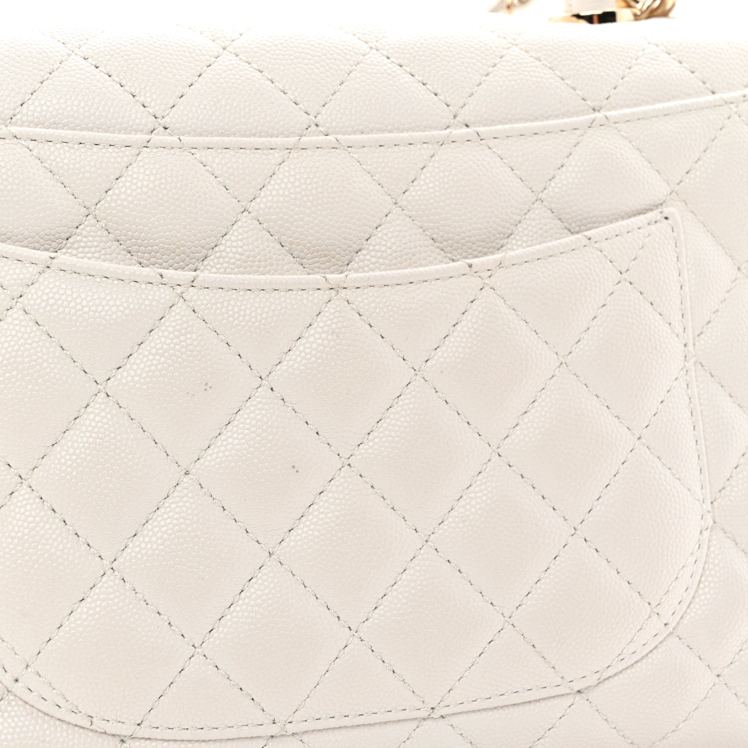 Chanel Caviar Quilted Small Coco Handle Flap White 11 of 11