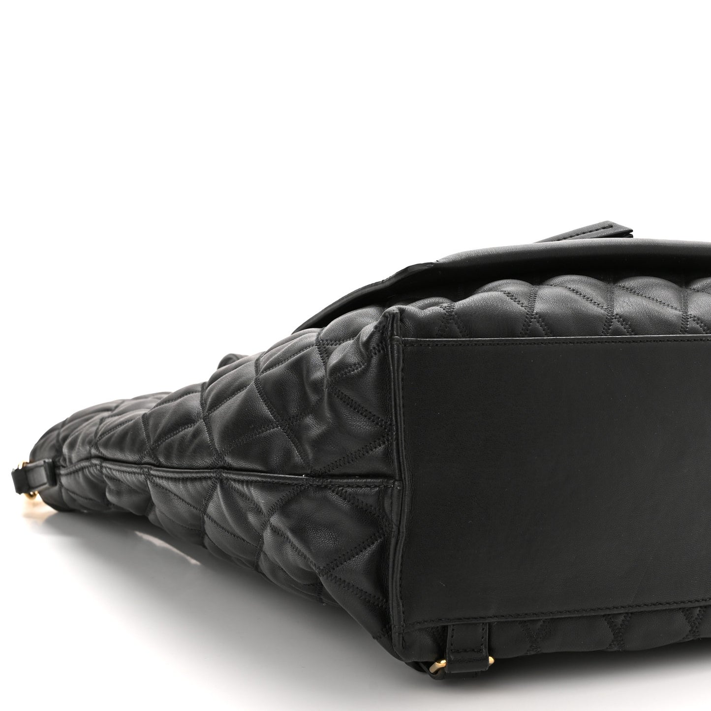 Rubberized Canvas Quilted Duo Backpack Black