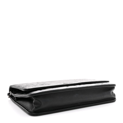 Chanel Lambskin Camellia Embossed Wallet On Chain WOC Black 4 of 15
