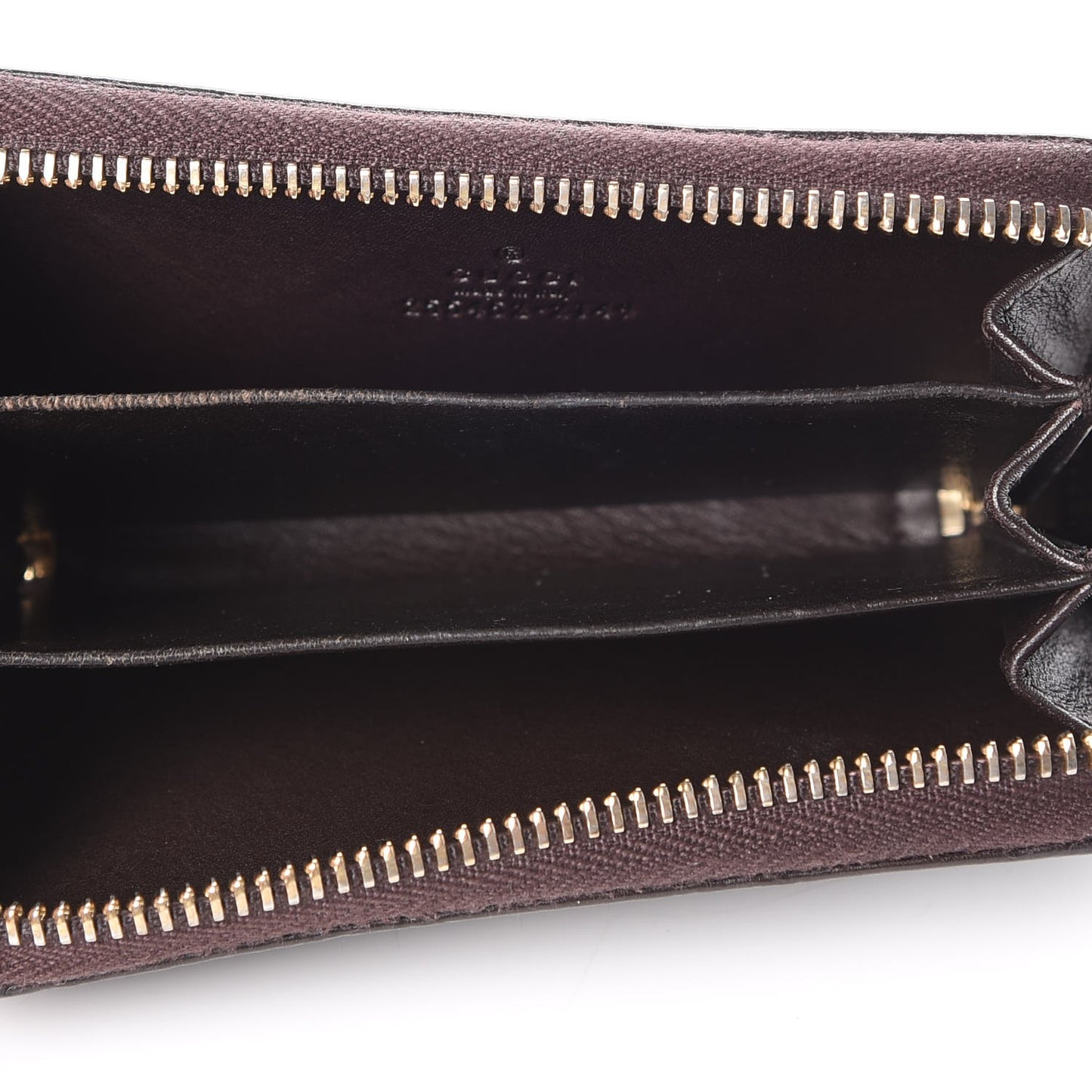 Guccissima Zip Around Card Case Chocolate