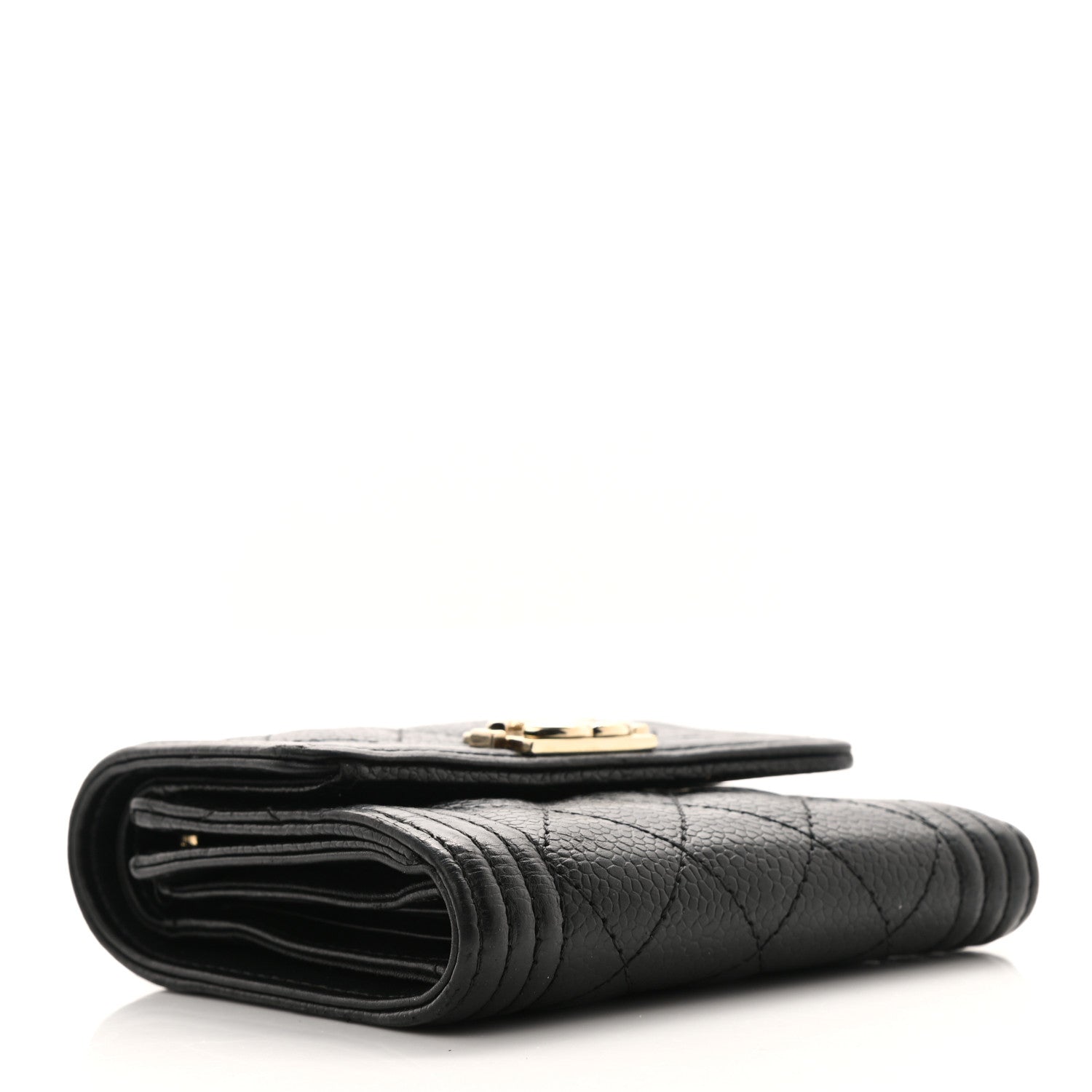Chanel Caviar Quilted Compact Boy Wallet Black 4 of 9
