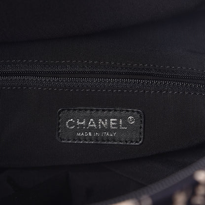 Chanel Velvet Camellia Flower Print Tote Black 6 of 10