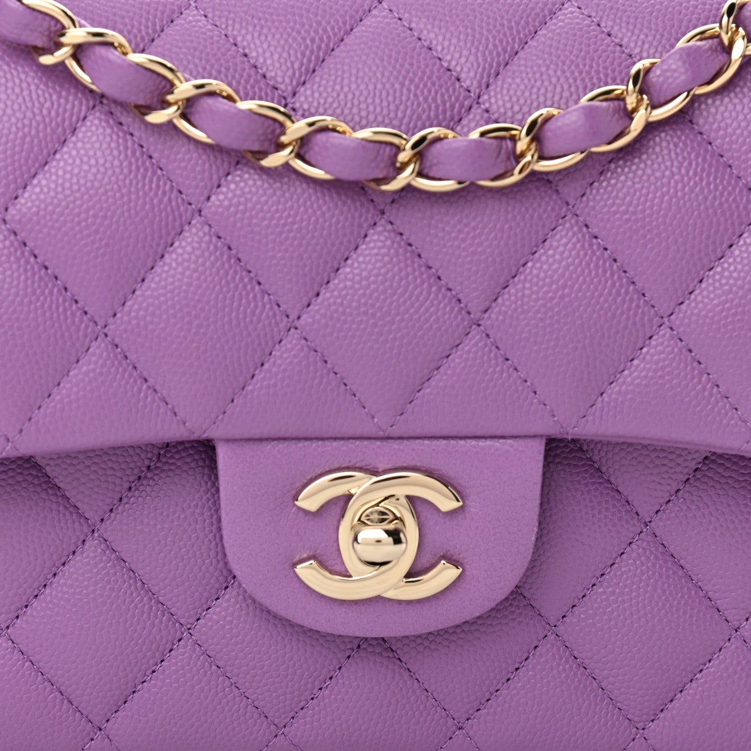 Chanel Caviar Quilted Small Double Flap Purple 8 of 11