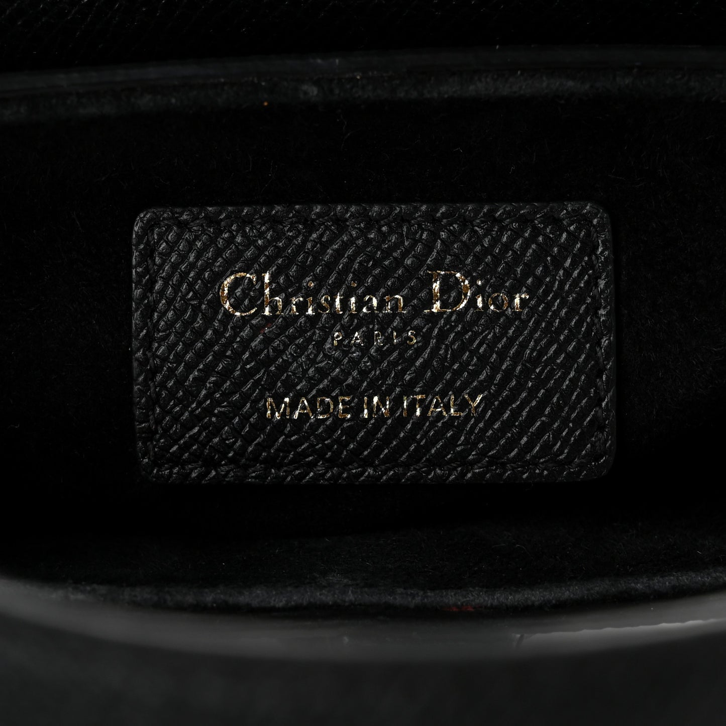Grained Calfskin Mini Saddle Bag Black