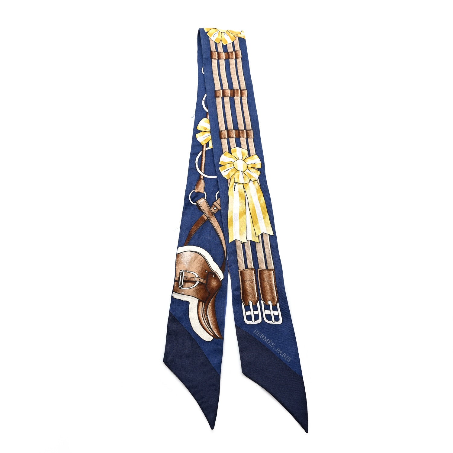 Hermes Silk Jumping Twilly Marine Gold Brun 2 of 6