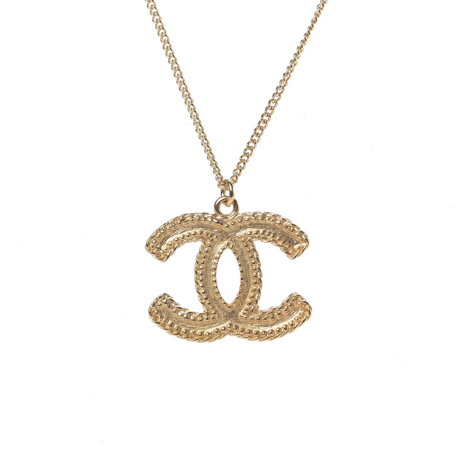 Chanel CC Necklace Matte Gold 4 of 5