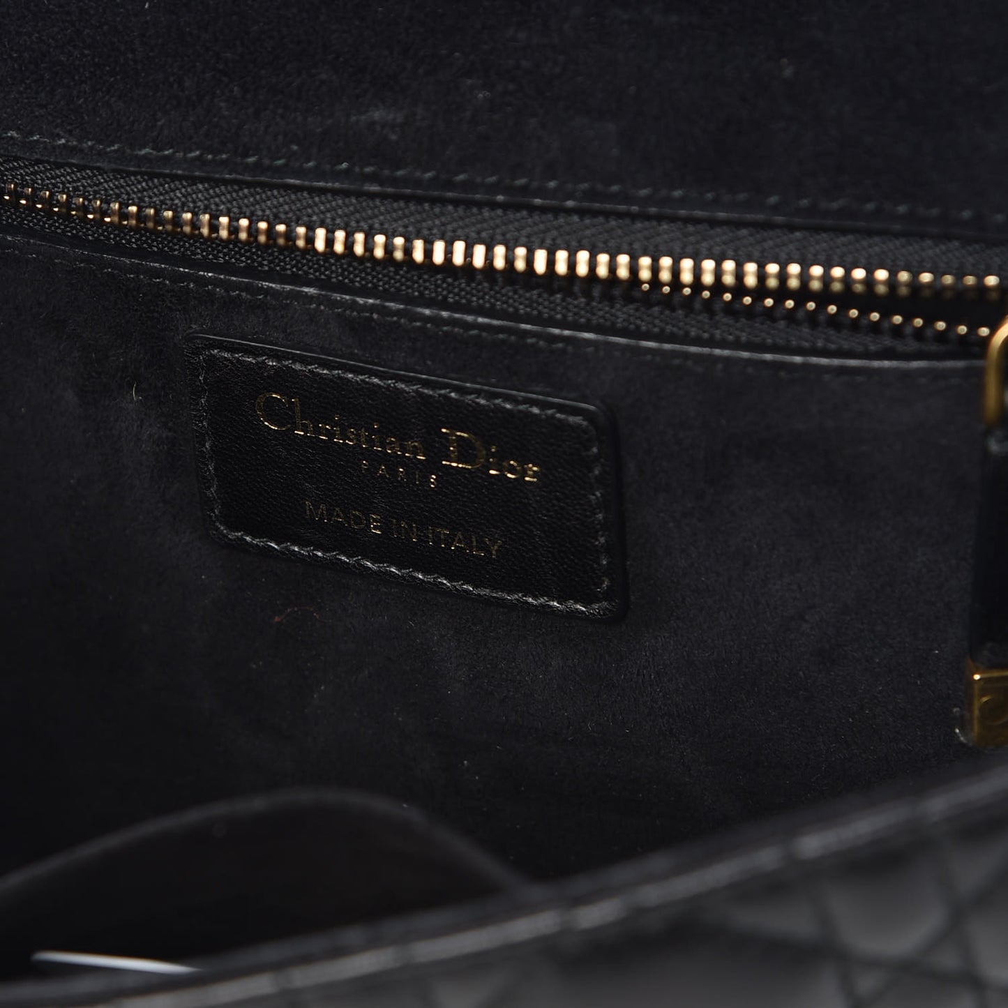 Lambskin Cannage Small Dioraddict Flap Bag Black