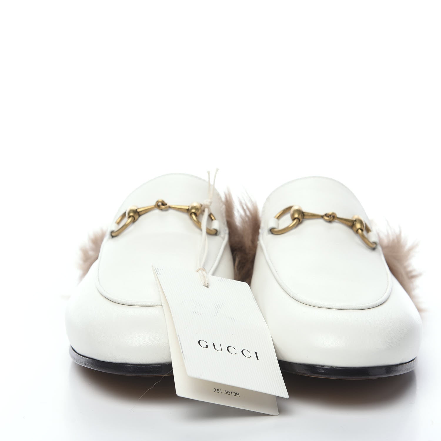 Gucci Malaga Kid Fur Womens Princetown Slippers 36.5 Dusty White Naturale 3 of 8