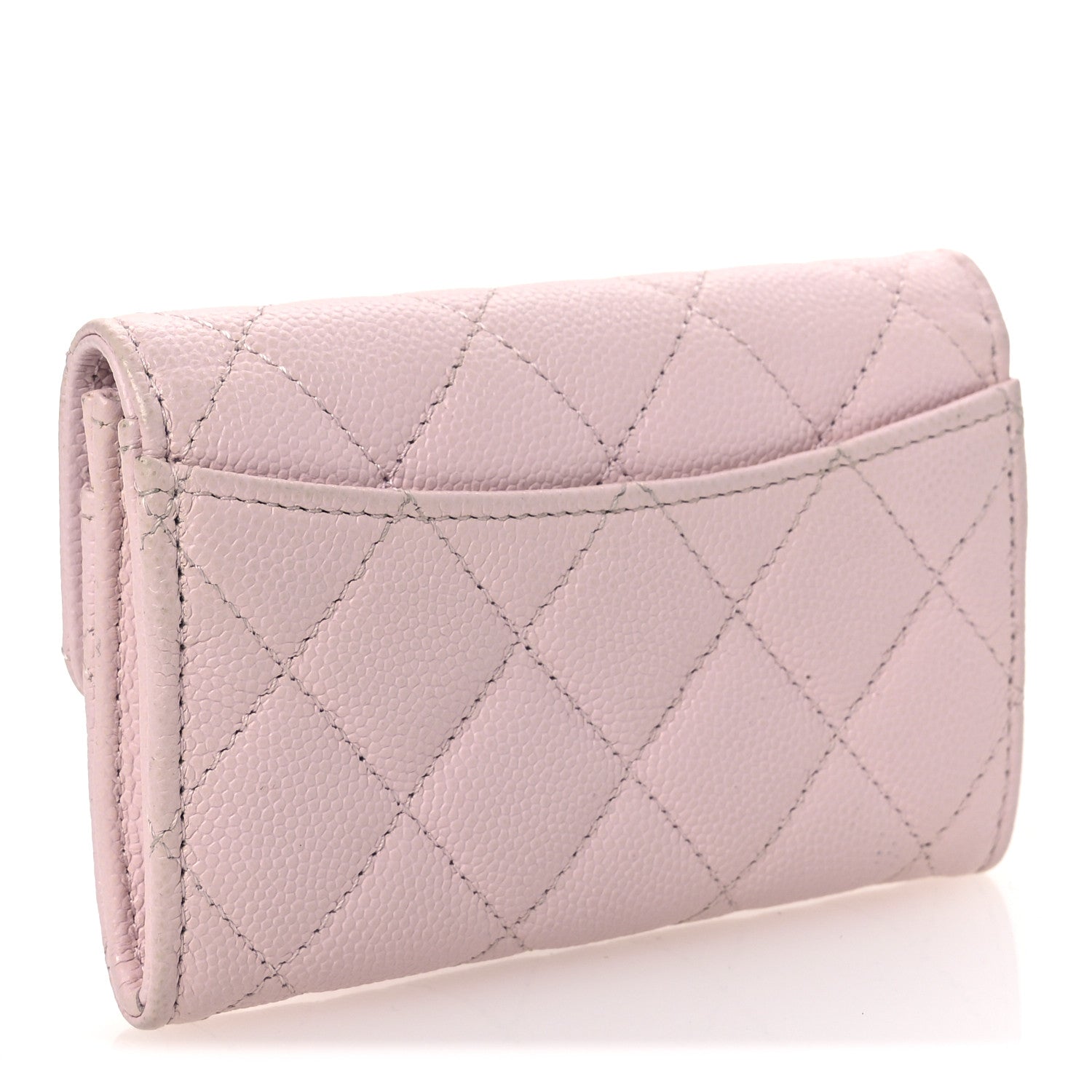Chanel Caviar Quilted Flap Card Holder Wallet Light Pink 3 of 11