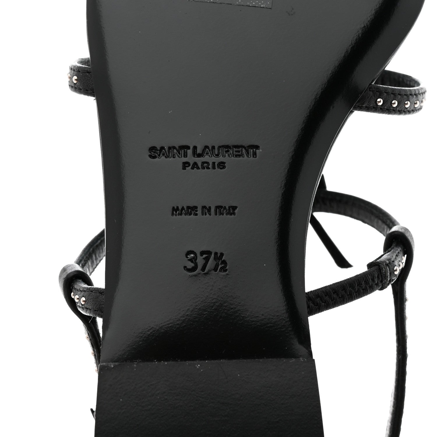 Saint Laurent Nappa Vendome Studded Cassandra 05 Sandals 37.5 Black 7 of 7