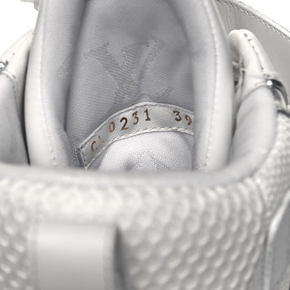 Louis Vuitton Metallic Calfskin Embossed Monogram Boombox Sneakers 39 White Silver 7 of 7