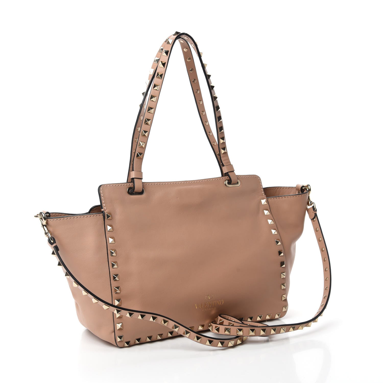 Valentino Garavani Vitello Small Rockstud Tote Skin Sorbet 3 of 9