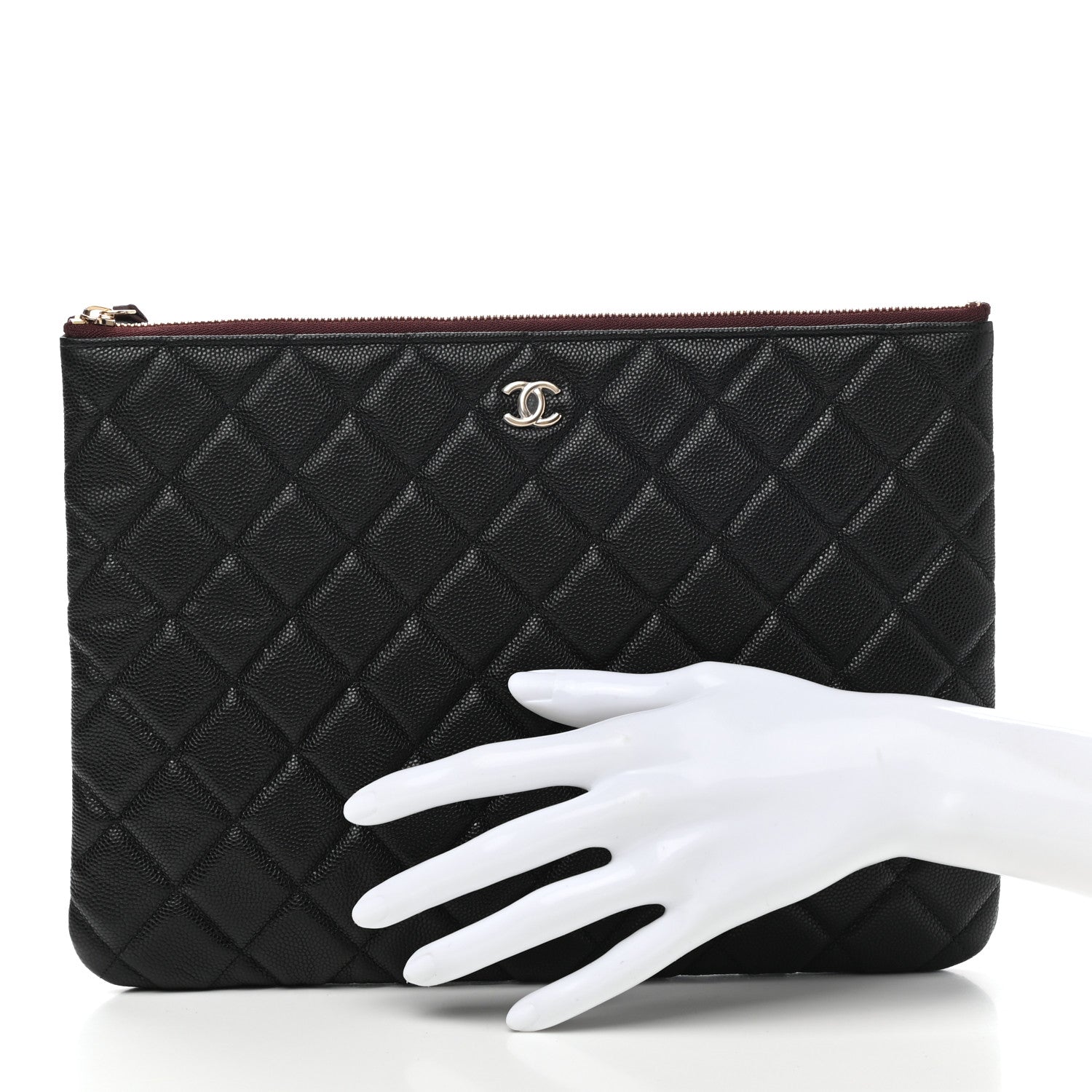 Chanel Caviar Quilted Medium Cosmetic Case Black 2 of 7