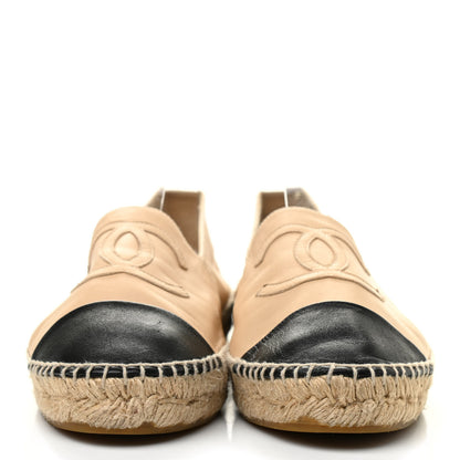 Chanel Lambskin CC Espadrilles 39 Beige Black 4 of 28