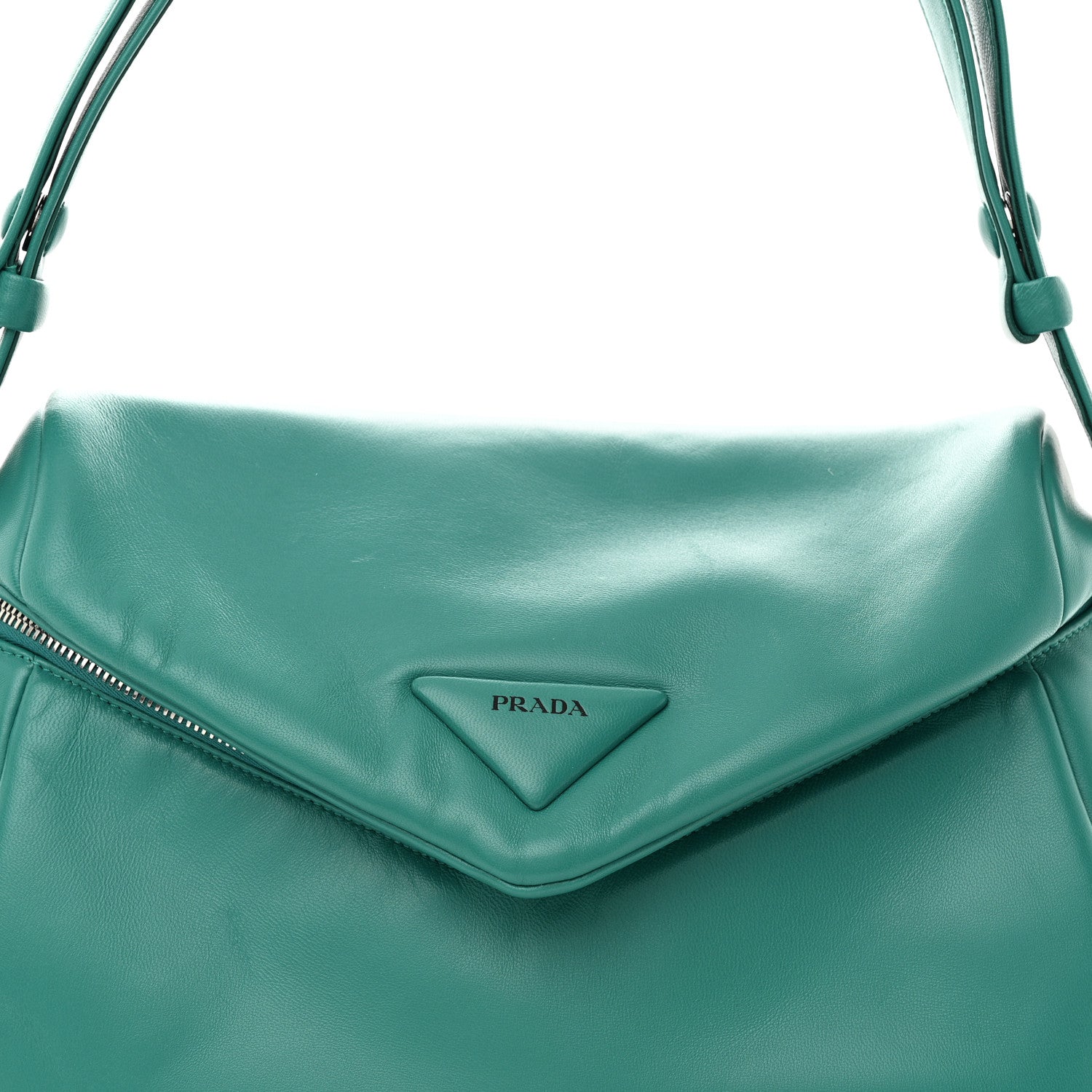 Prada Nappa Padded Signaux Bag Turquoise 7 of 10