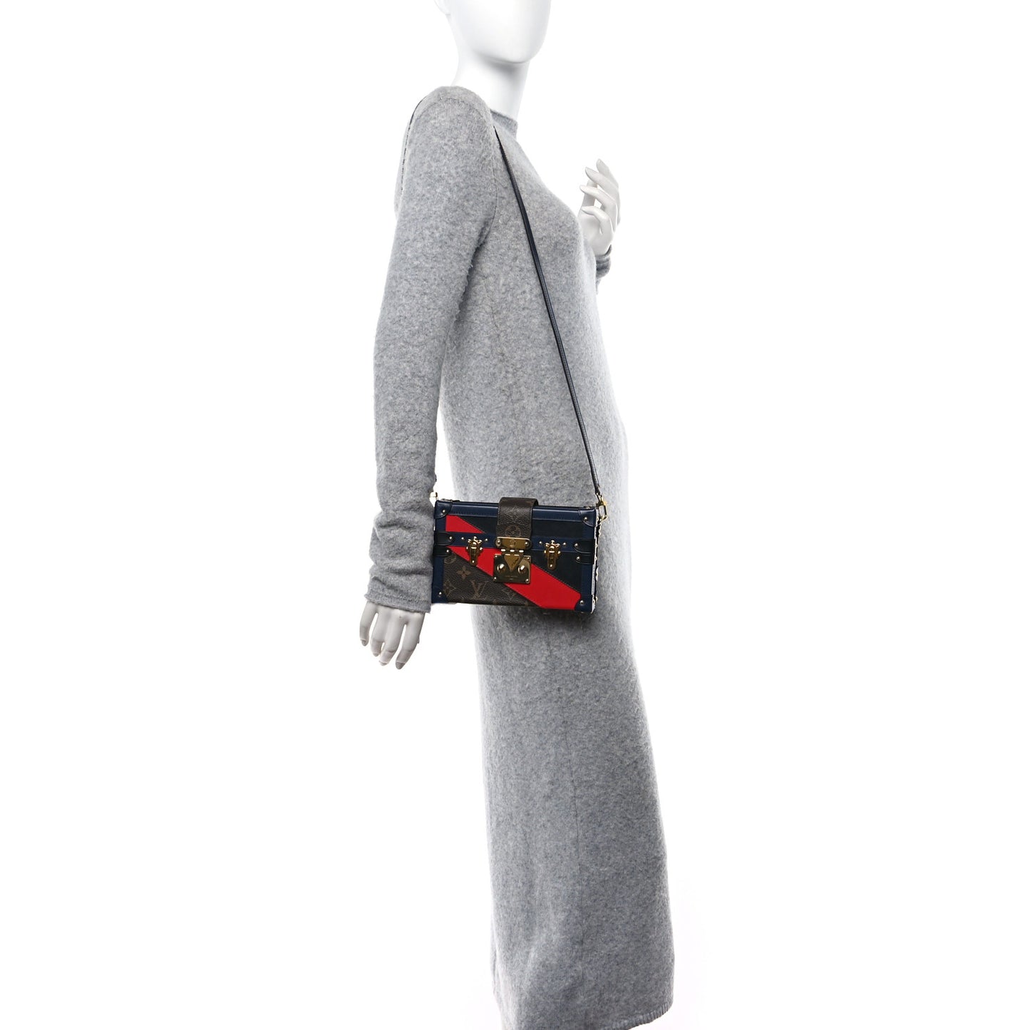 LOUIS VUITTON Monogram Malletage Print Petite Malle Marine Rouge