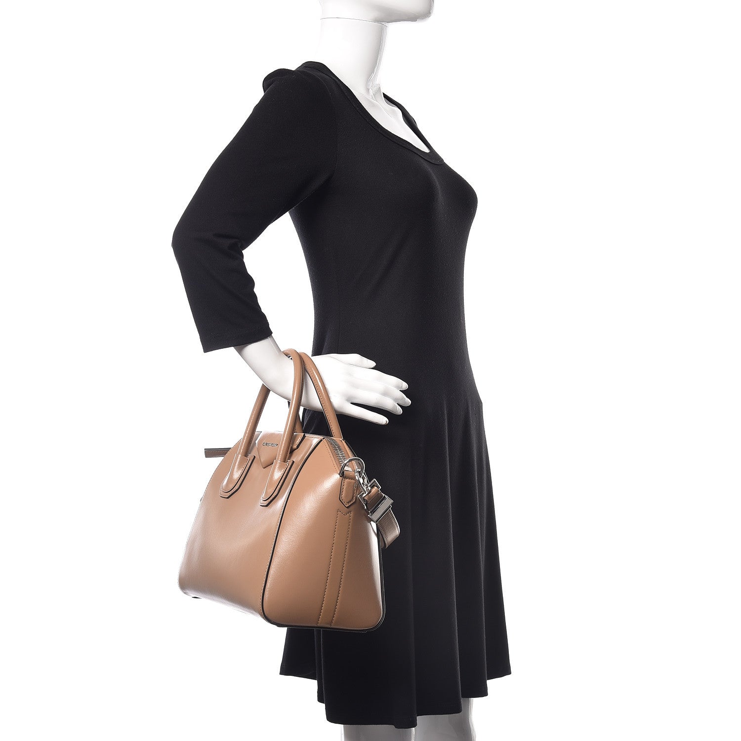 Givenchy Shiny Lord Calfskin Small Antigona Dark Beige 3 of 11