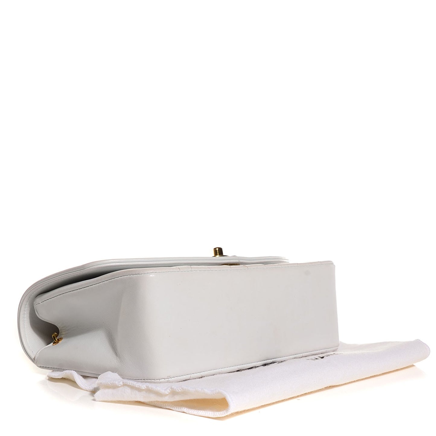 Quilted Lambskin Small Single Flap White
