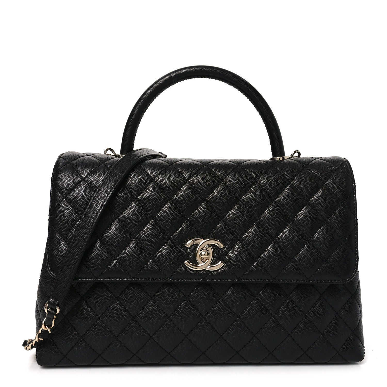 Chanel Caviar Quilted Medium Coco Handle Flap Black 1 of 10