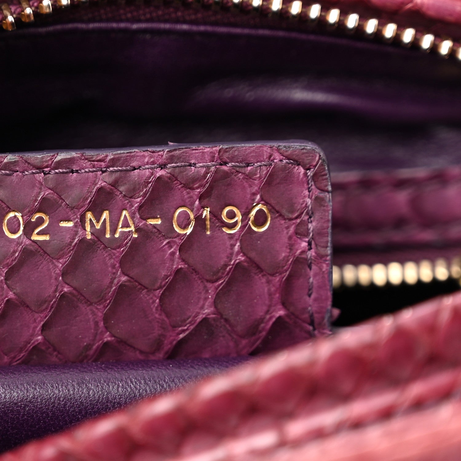 Christian Dior Snakeskin Medium Lady Dior Purple 7 of 11