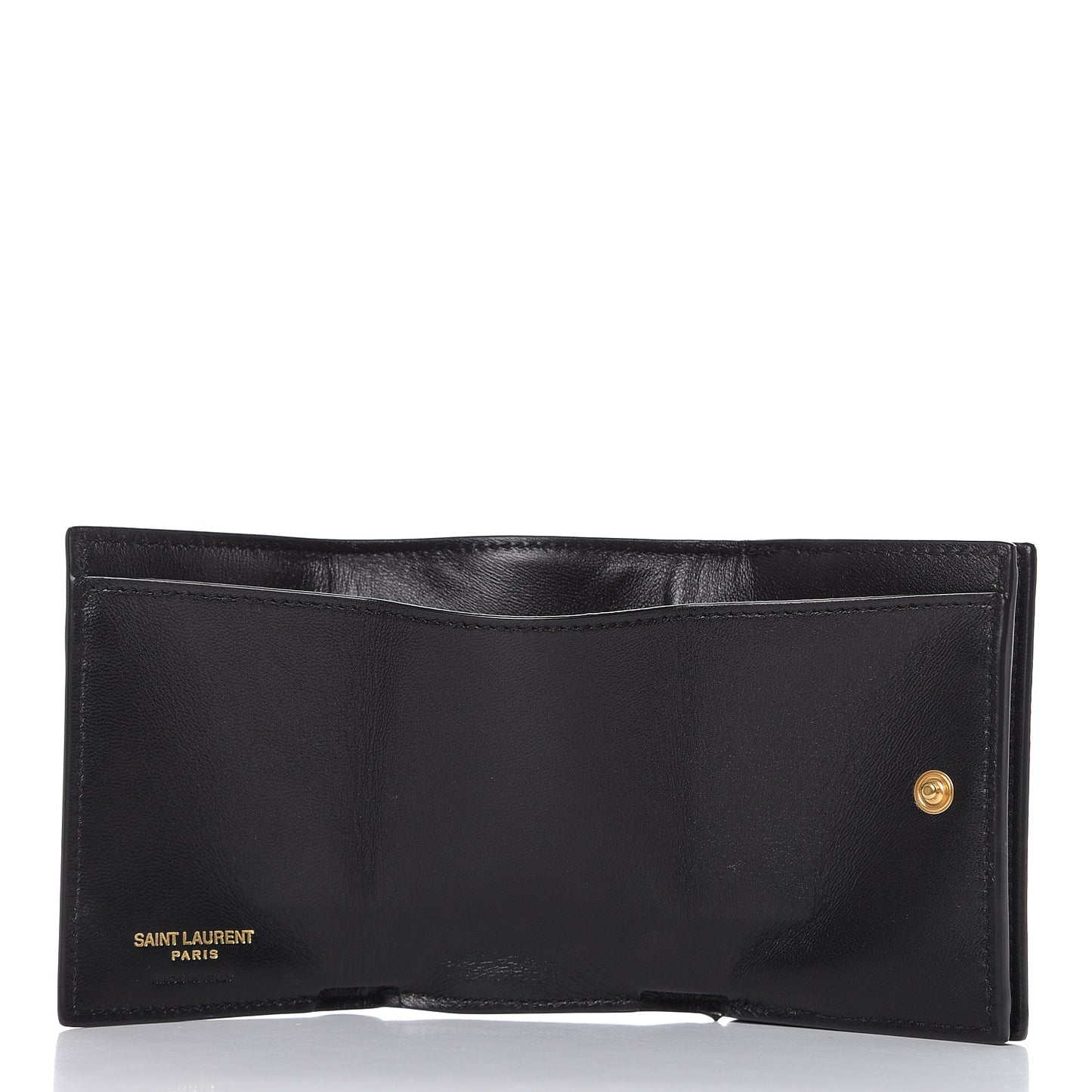 Glitter Patent Monogram Trifold Wallet Cobalt