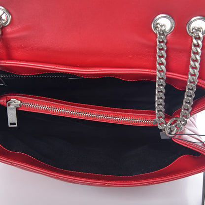 Saint Laurent Calfskin Y Quilted Monogram Medium Loulou Chain Satchel Lipstick Red 5 of 7