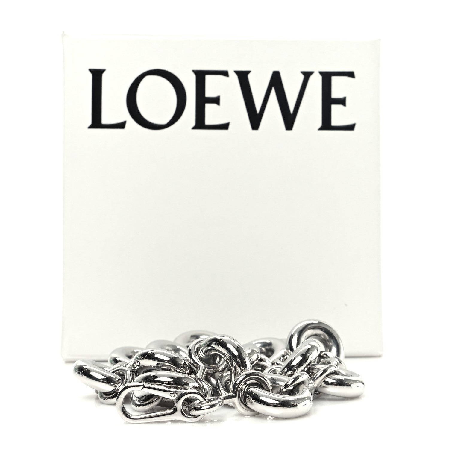 Loewe Aluminum Stainless Steel Chunky Donut Chain Shoulder Strap Silver 4 of 4