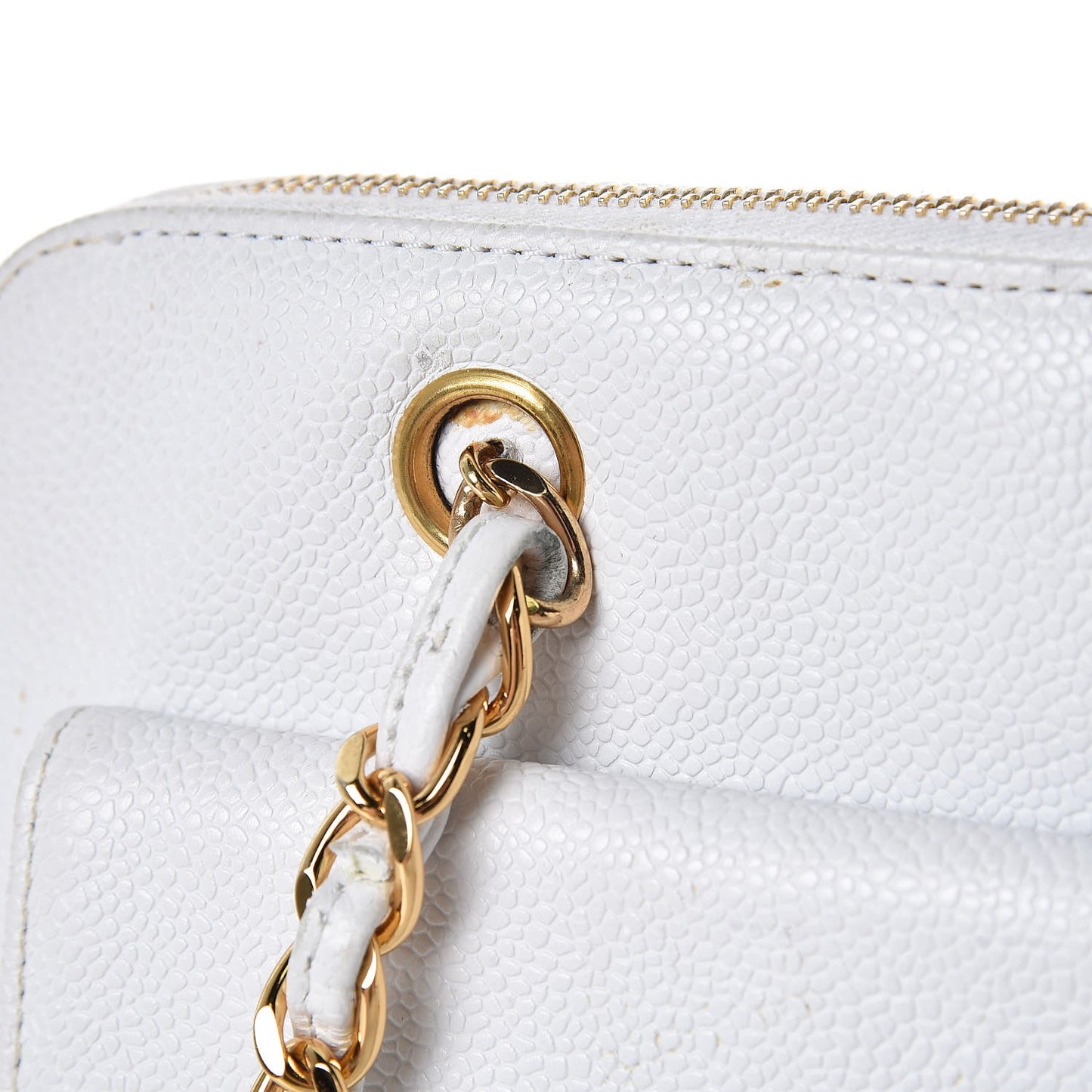 Caviar CC Shoulder Bag White