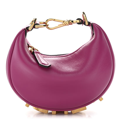 Fendi Vitello Grace New Matte Nano Fendigraphy Hobo Charm Ciclamino Pilar 1 of 11