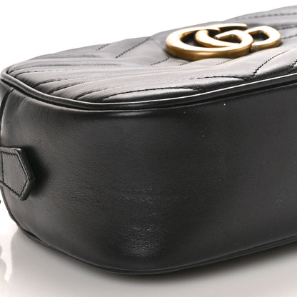 Gucci Calfskin Matelasse Small GG Marmont Chain Shoulder Bag Black 9 of 10