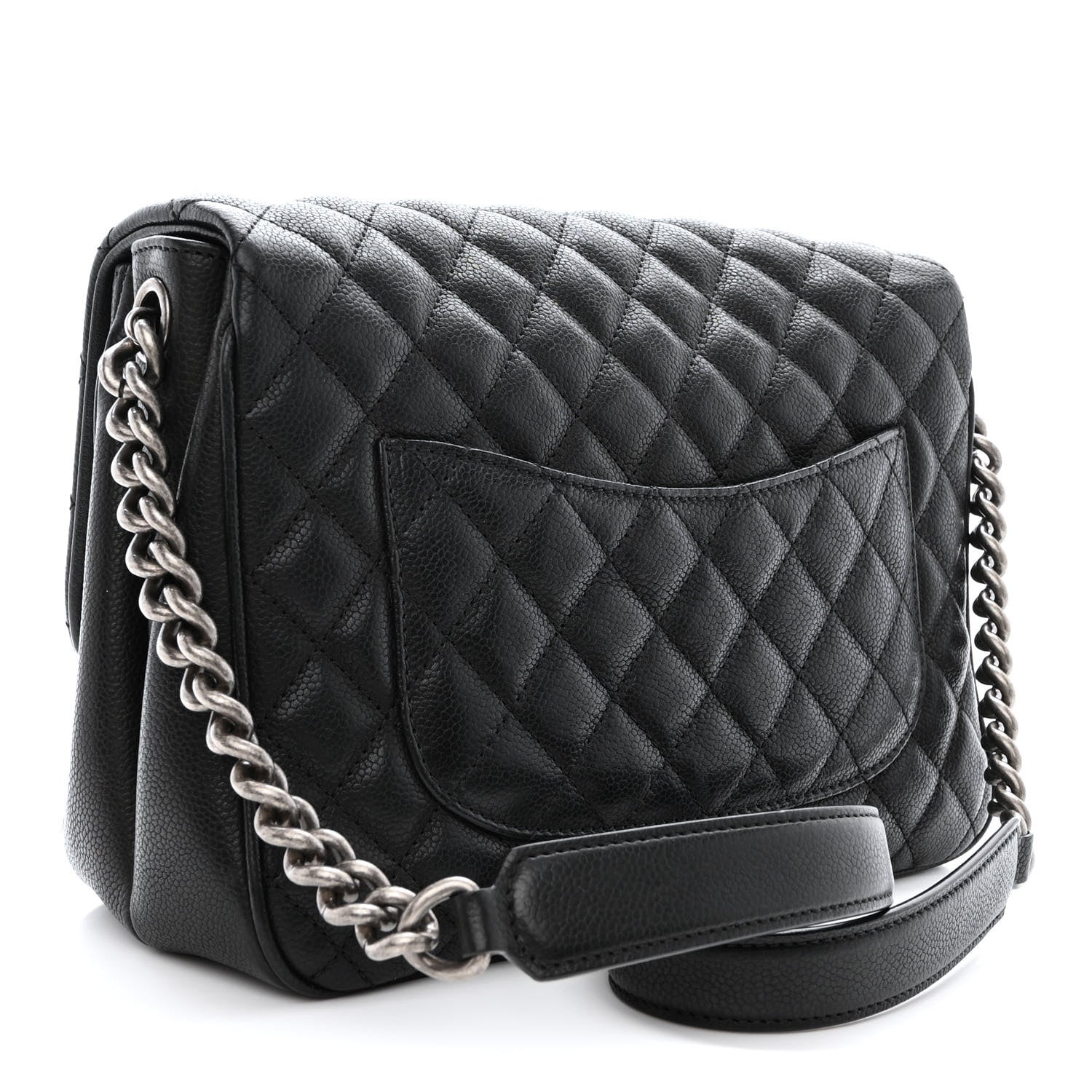 Chanel Caviar Quilted Medium Rock In Rome Single Flap Black 3 of 18