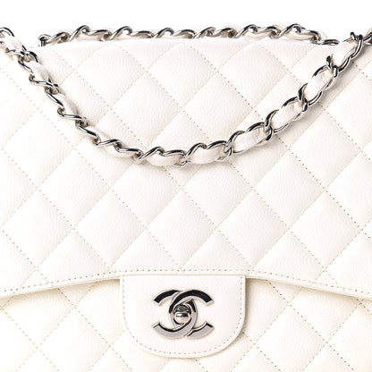 Chanel Caviar Quilted Jumbo Single Flap White 11 of 11