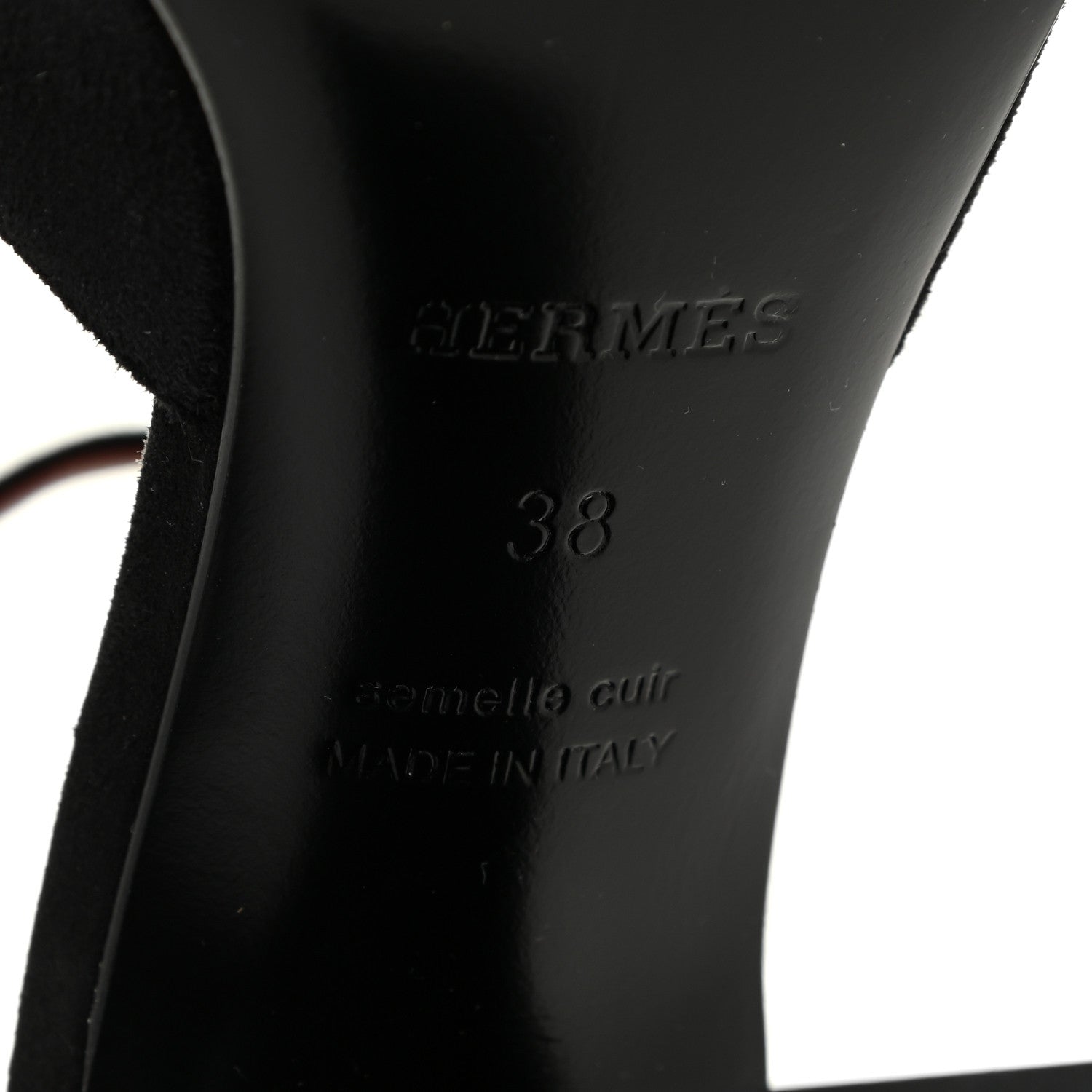 Hermes Suede Goatskin Baby 90 Pump 38 Black 8 of 12