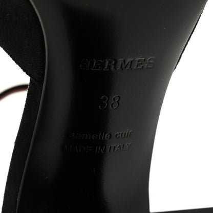 Hermes Suede Goatskin Baby 90 Pump 38 Black 8 of 12