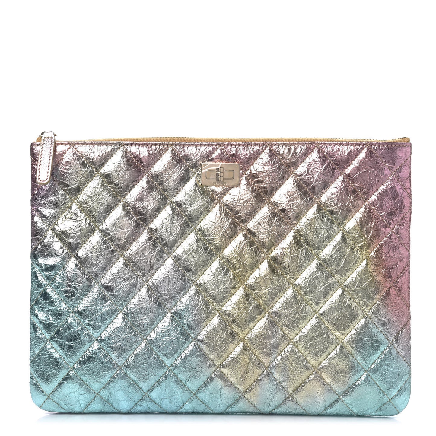 Metallic Goatskin Quilted Medium 2.55 Reissue Cosmetic Case Multicolor