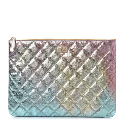 Chanel Metallic Goatskin Quilted Medium 2.55 Reissue Cosmetic Case Multicolor 1 of 8