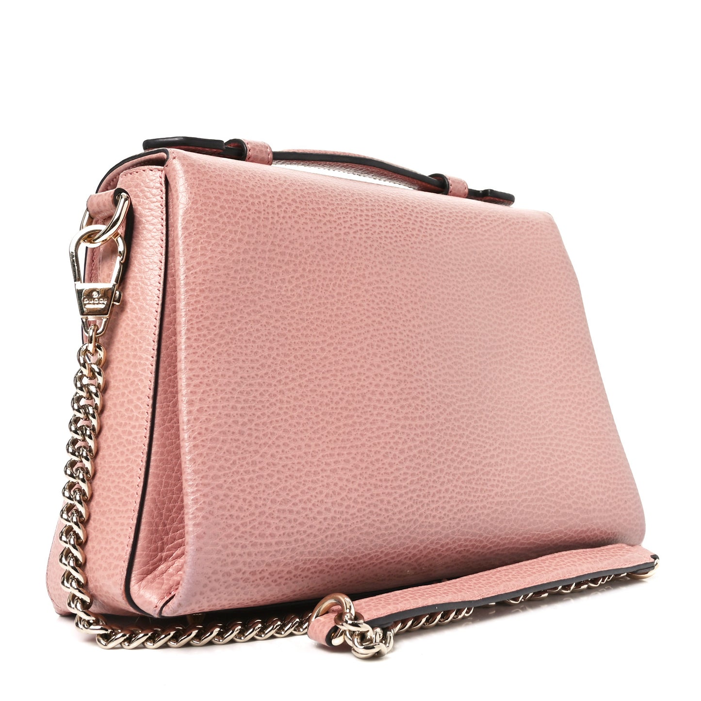 Dollar Calfskin Interlocking G Top Handle Shoulder Bag Soft Pink